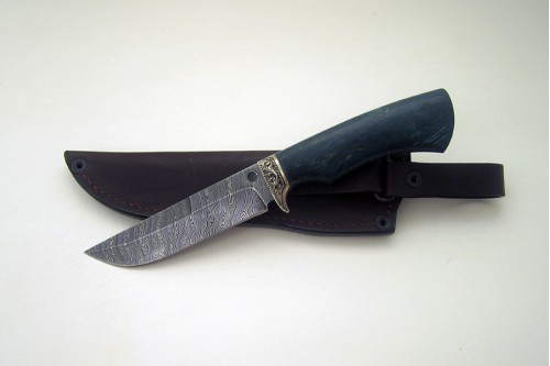 Нож из дамаска "Кабан" (малый) - работа мастерской кузнеца Марушина А.И.